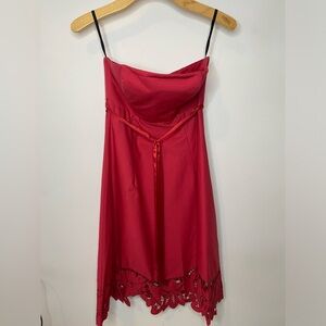 Vintage Betsey Johnson Strapless Red Dress